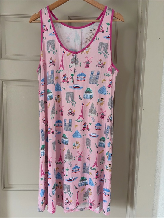 Little Sleepies Other - Little Sleepies Paris Pink Nightgown Women’s Size Large Bamboo Sleep Dress Soft